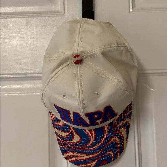 Vintage 80/90s OS Napa Auto Parts red/blue Embroider logo patch SnapBack cap - Picture 2 of 5